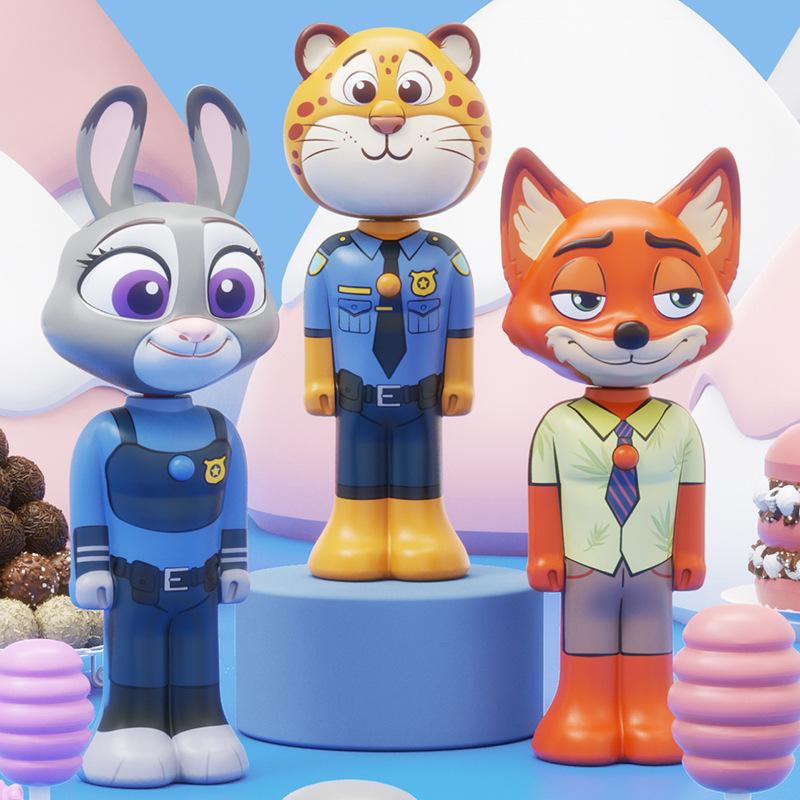 Cartoon Zootopia Retractable Toothbrush Nick Judy Deformation Design Soft Bristle Children Play Gift