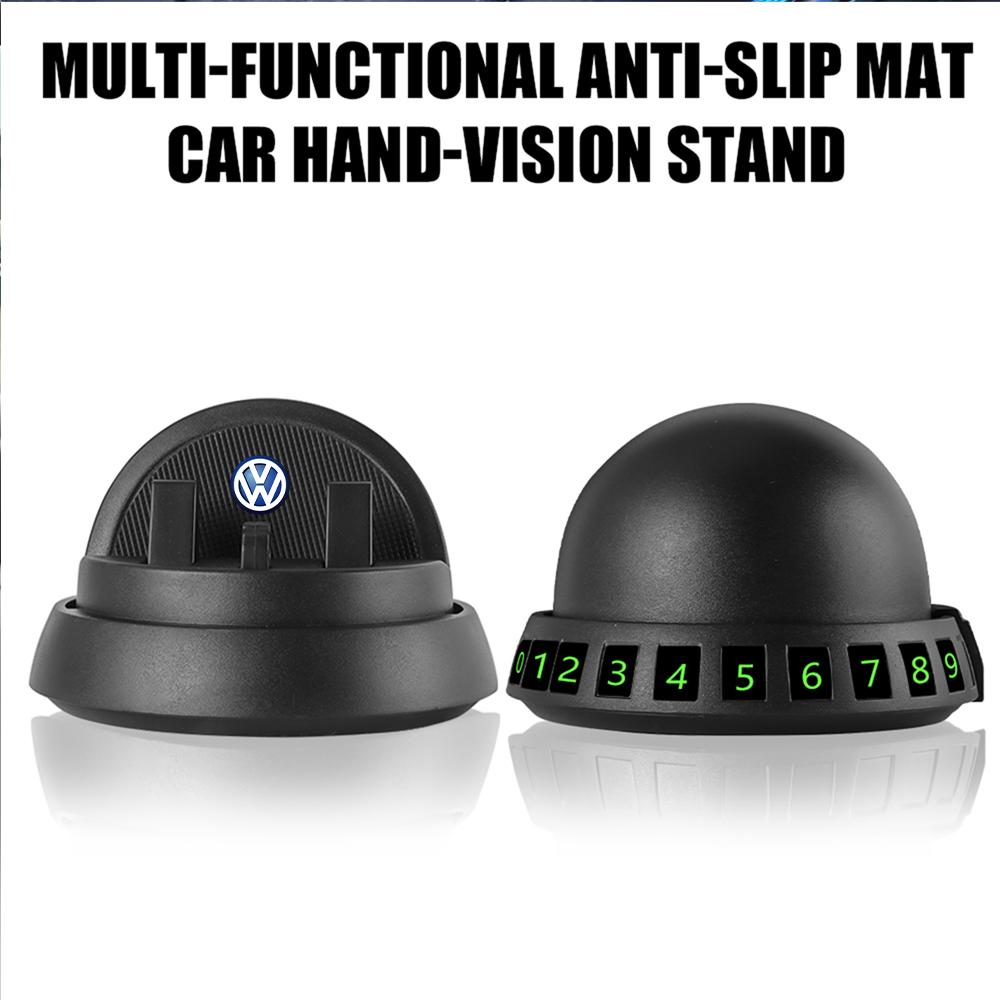 1pc Universal Car Phone Holder Parking Number Plate Dash Anti-Slip Pad Mat Phone Holder Valve For VW RLINE MK4 GOLF Accessories
