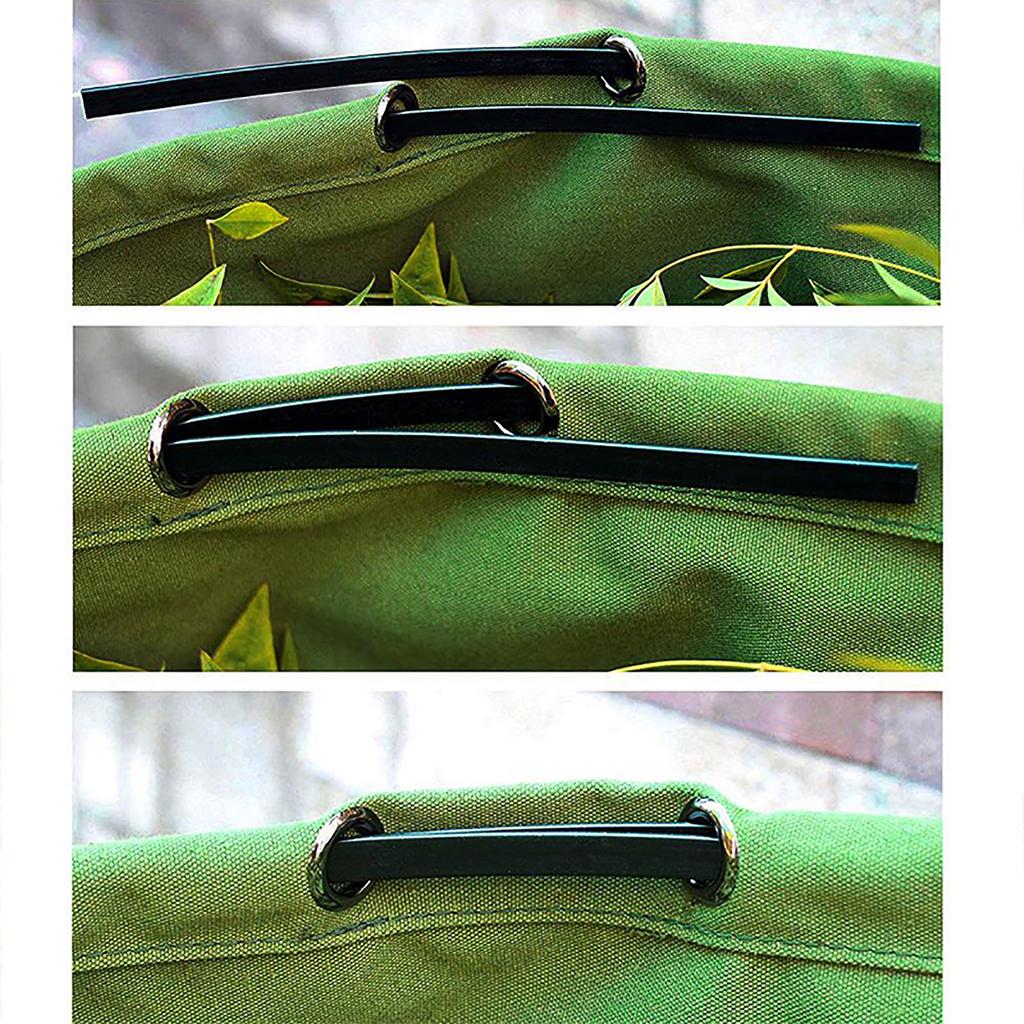 Canvas Leaf Storage Bag Reinforced Garden Leaf Compost Bag Reusable Heavy Duty for Garden Outdoor Use Black