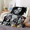 Bob Marley Album Blanket Reggae Music Jamaican Style Soft Flannel Blanket Portable Home Travel Sofa Blanket