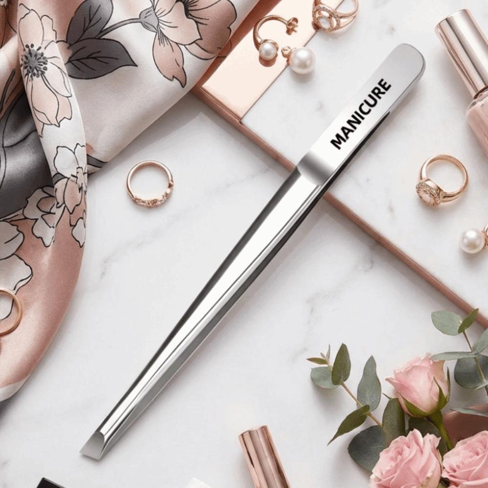 Oblique Pointed Tip Multi Functional Slant Tweezers High Quality Precision Tweezers  Beard