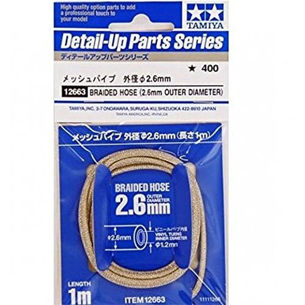Tamiya Detail Up Parts Series Mesh Pipe Outer Diameter Plastic Model Parts 12663 No.63 2.6mm