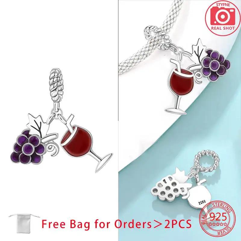 Original Charms Copper Wine Drink Ice Cream Guitar Beads Pendant Fit Bracelet Women Exquisite Jewelry Birthday Gift Making