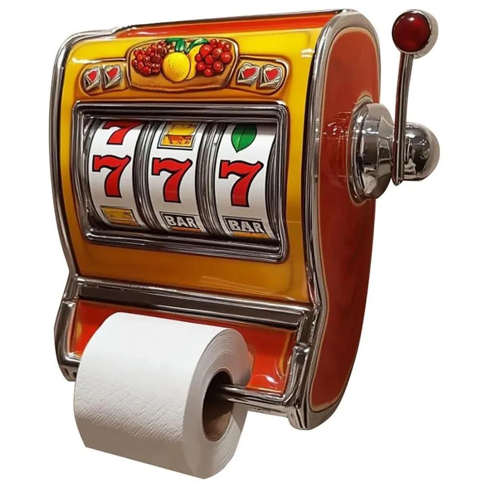 

Wall Mounted Slot Machine Toilet Paper Holder Fun Slot Machine Decorative Toilet Roll Holder Plastic Easy to Install белый