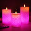 3-Pack Colorful LED Candle Colorful Hollow Pattern Electronic Candle 10 12.5 15cm for Home Wedding Hotel Decoration LED Candle