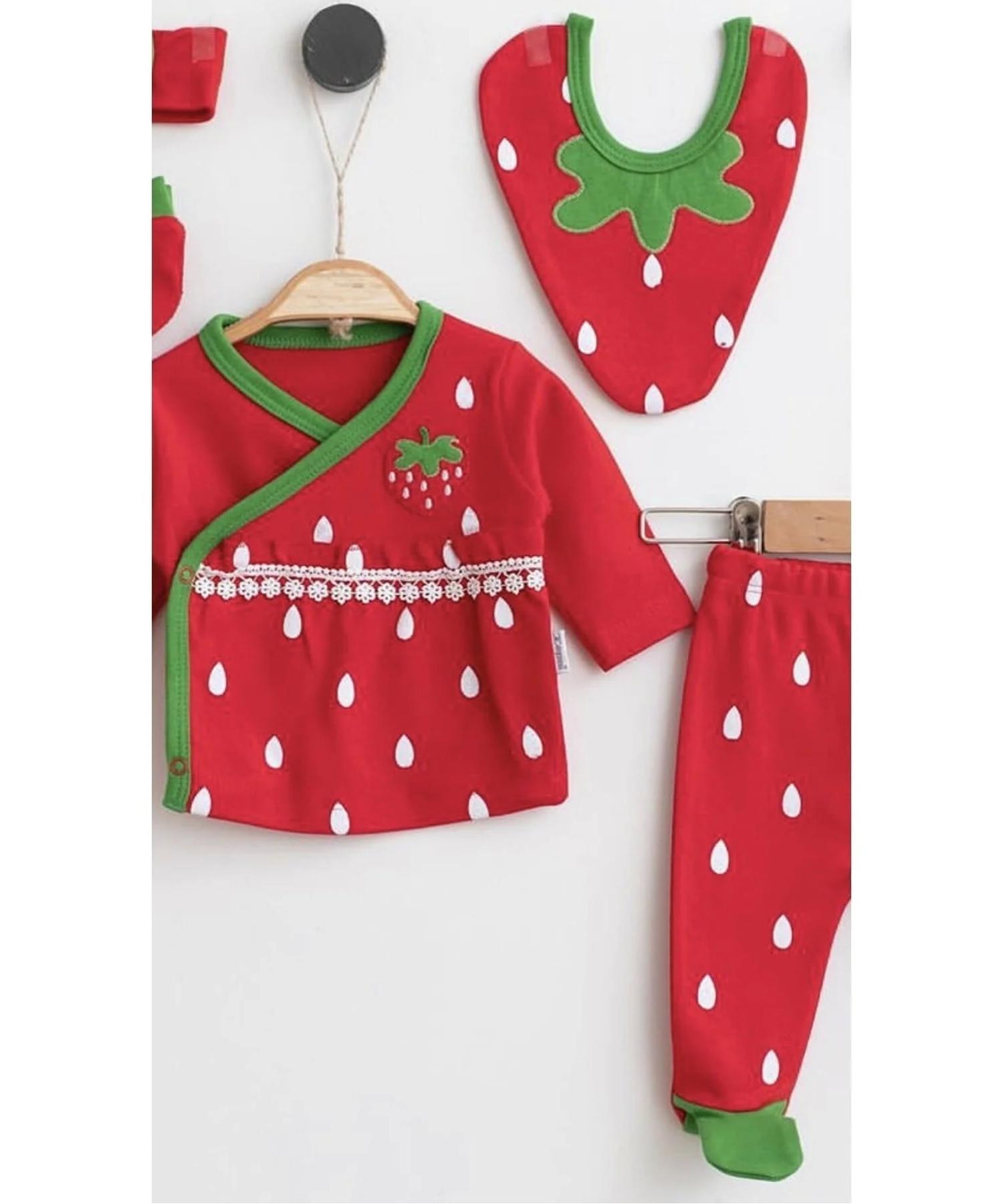

Strawberry Embroidery 100% Хлопок 5-Piece Baby Girl Outlet Набор для больниц