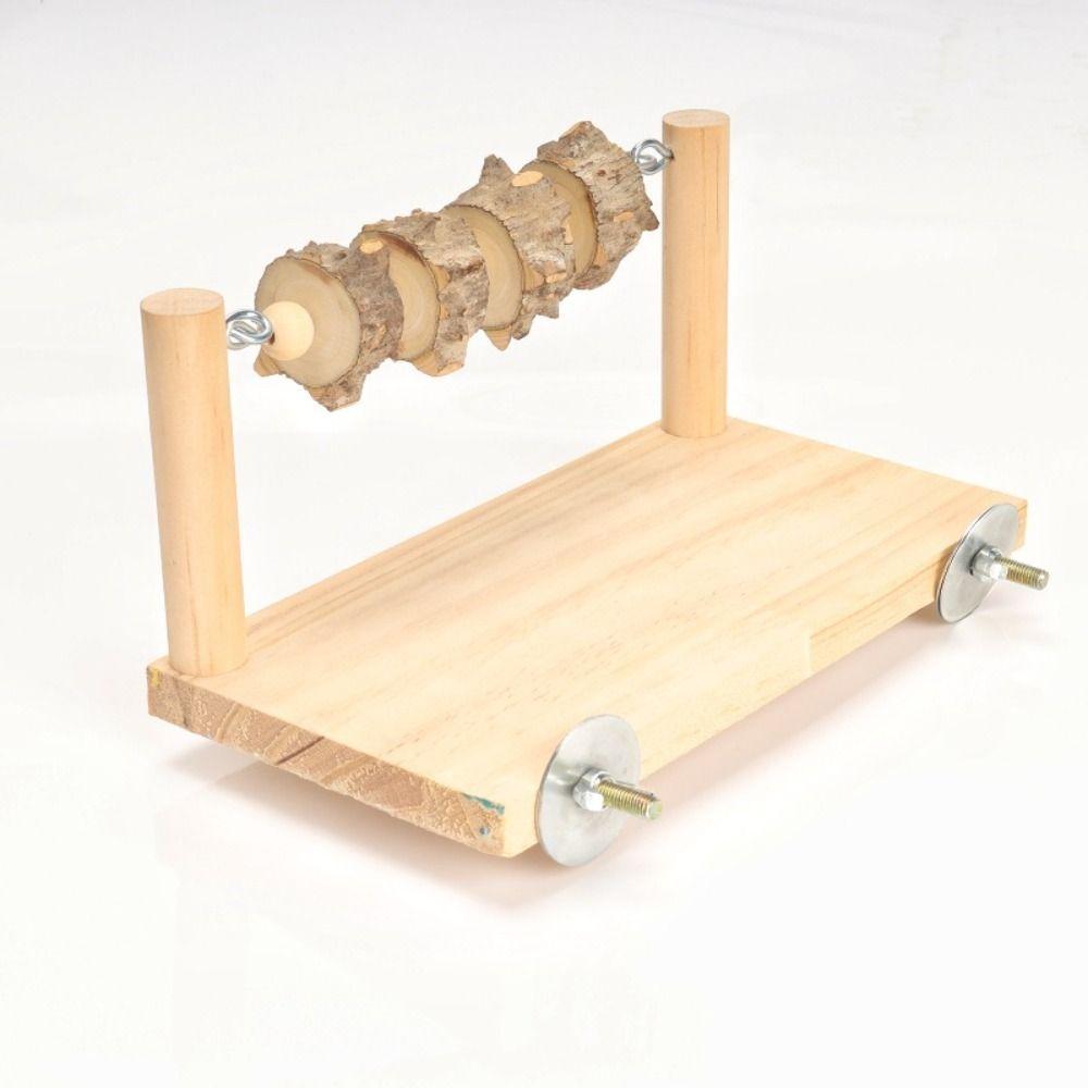 Natural Wooden Parrot Perch Stand Bite-resistance Bird Teeth Chew Toy Sun Birds