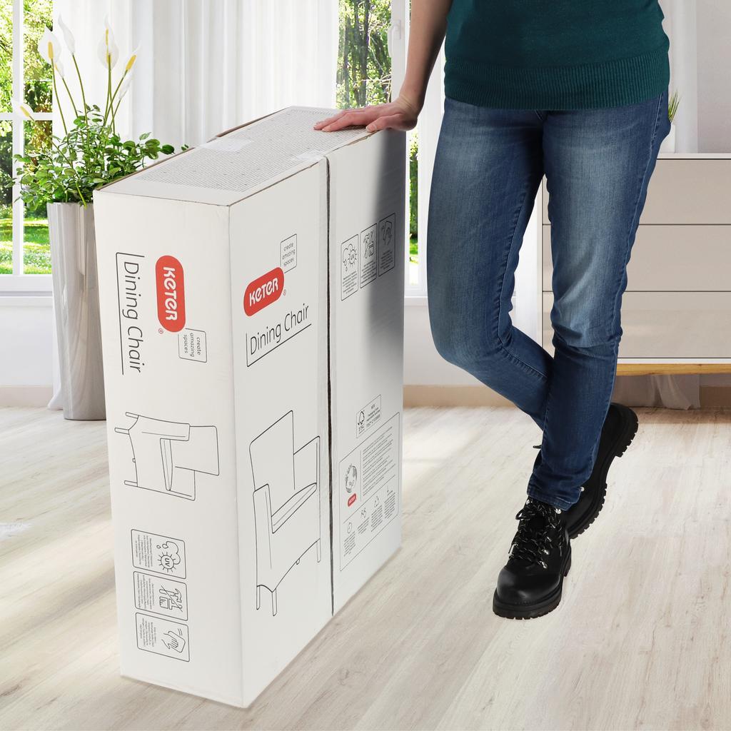 Stuhl Sessel Gartenstuhl für Balkon Terrasse Bequem Allibert + Kissen Beige