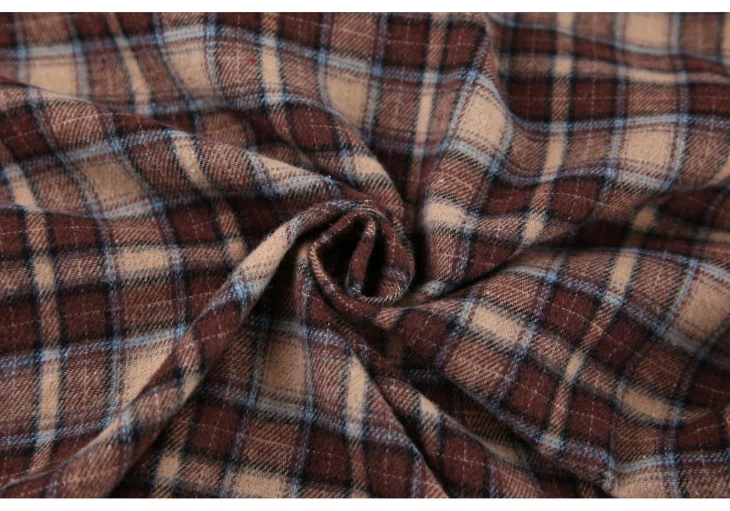 1116 spring American vintage plaid shirt women's long design feeling primed plaid shirt loose