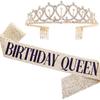 Set Scintillante di Fascia e Tiara di Compleanno per la Ragazza del Compleanno Speciale Set Corona per Donne Ragazze Decorazione Festa Bomboniera Regalo