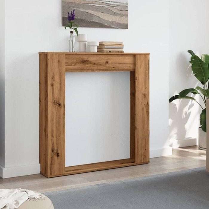 Handcrafted Oak Fireplace Surround 100x20x100 Cm Engineered Wood