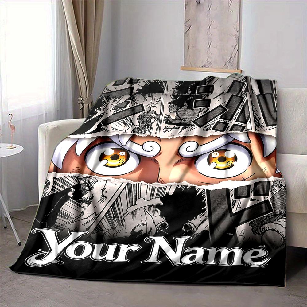 Custom 1Pc Cartoon Eyes Fleece Flannel Blanket Soft Warm Cozy Office Throw For Bedroom Couch Travel Birthday Xmas Gift