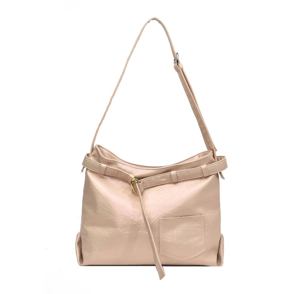 Casual texture women's bag new large-capacity commuter tote bag fashionable retro shoulder messenger bag