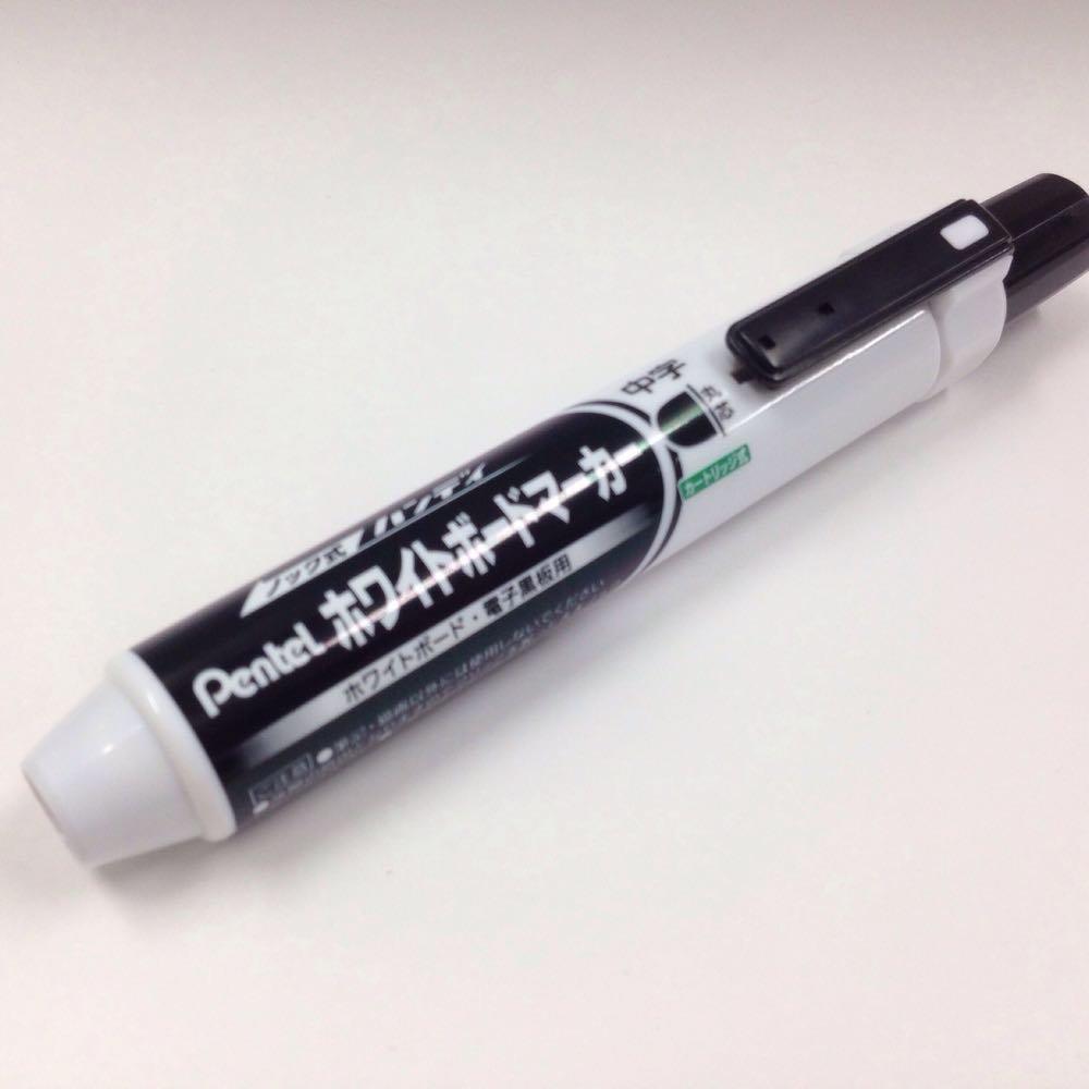 Pentel MWXN5M-A, einziehbarer, praktischer Whiteboard-Marker, runde Spitze, schwarze Tinte, 10 Stück, Kern/Mittel