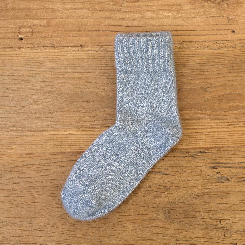 5 Pairs of Winter Female Solid Color Imitation Mink Wool and Thick Warm Rabbit Wool Tube Socks