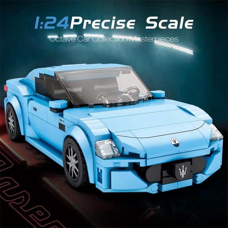 Non-Toxic 384Pcs Maserati Blue Sports Car Building Blocks Classic City Racing Model Bricks Desktop Decoration Toys For Kids Holiday Gifts