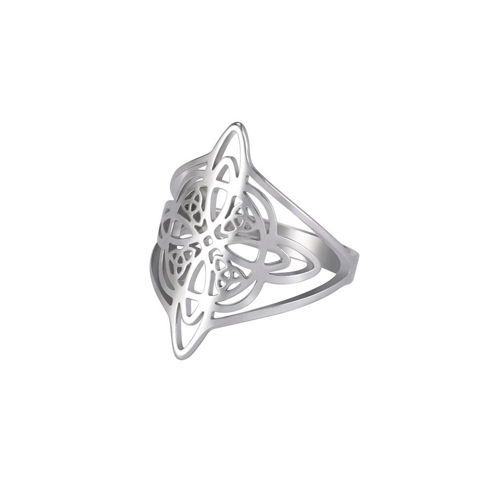 Fashionable Double Layer Celtic Knot Trinity Border Ring Unisex Versatile Design No. 7