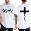 God Is Greater Than The Highs and Lows Printed Mens TShirt Oversized Bible Quote Graphic Tees TShirts Streetwear Short Sleeve