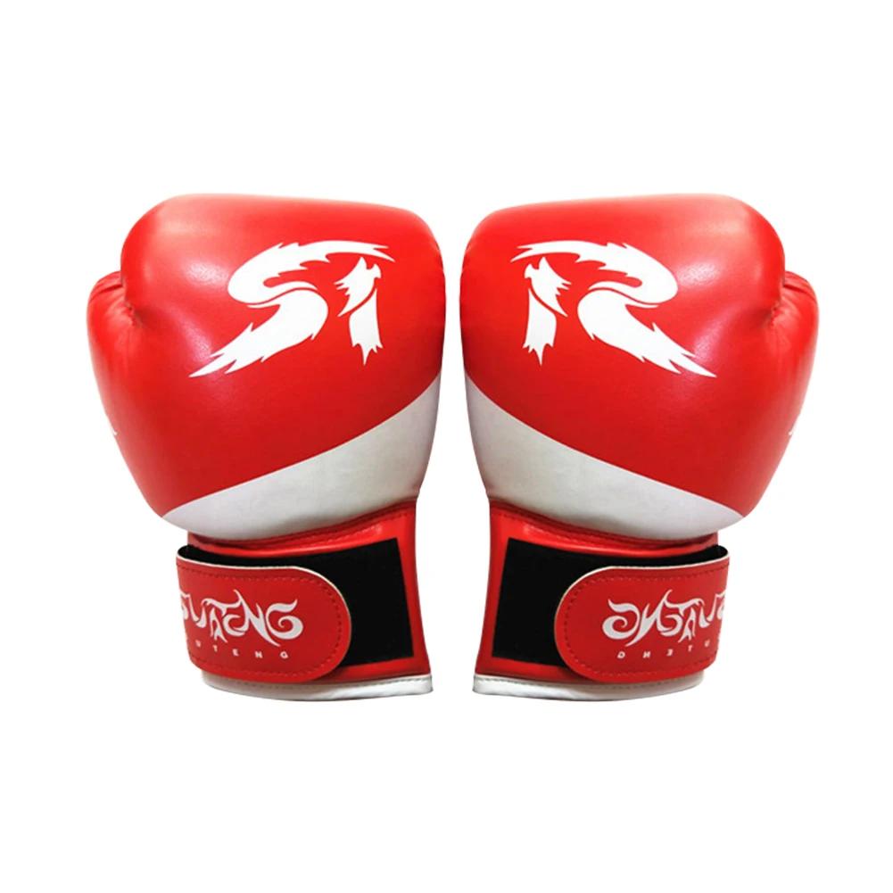 PU Leather Kickboxing Protective Gloves Sponge Boxing Training Mitts Muay Thai Competition Glove for Kids Adult Sports Supplies