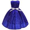 Girls Christmas Princess Dress with Santa Snowflake Print - Holiday Party Dress