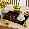 1PC Halloween Place Mats Set Square Table Mats Machine Washable for Autumn Party and Kitchen Decor