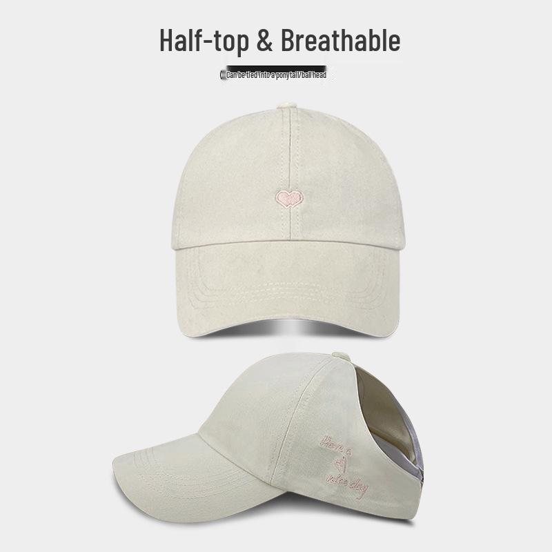 Parent-Child Ponytail Sunshade Duckbill Cap: Summer Cycling Sun Hat with Tie Option