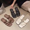 Flat-Soled French-Style Summer Slippers: Chic, One-Strap Sandals for Beach or Outdoor Wear, 2025 Trend.