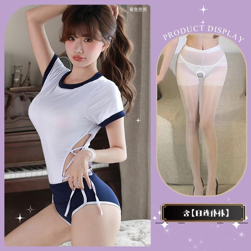 Youth Campus Student Parts Sports Gymnastics Two-piece Suit Sexy Pure Wind Sweet Swimsuit Sailor Suit
