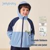 JELLYBABY Boys' 7A Antibacterial Fleece-Lined Color-Block Windbreaker