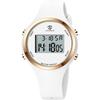 "Unisex Digital Sports Watch White Waterproof Alarm Date Display Multi-Function Outdoor Style"