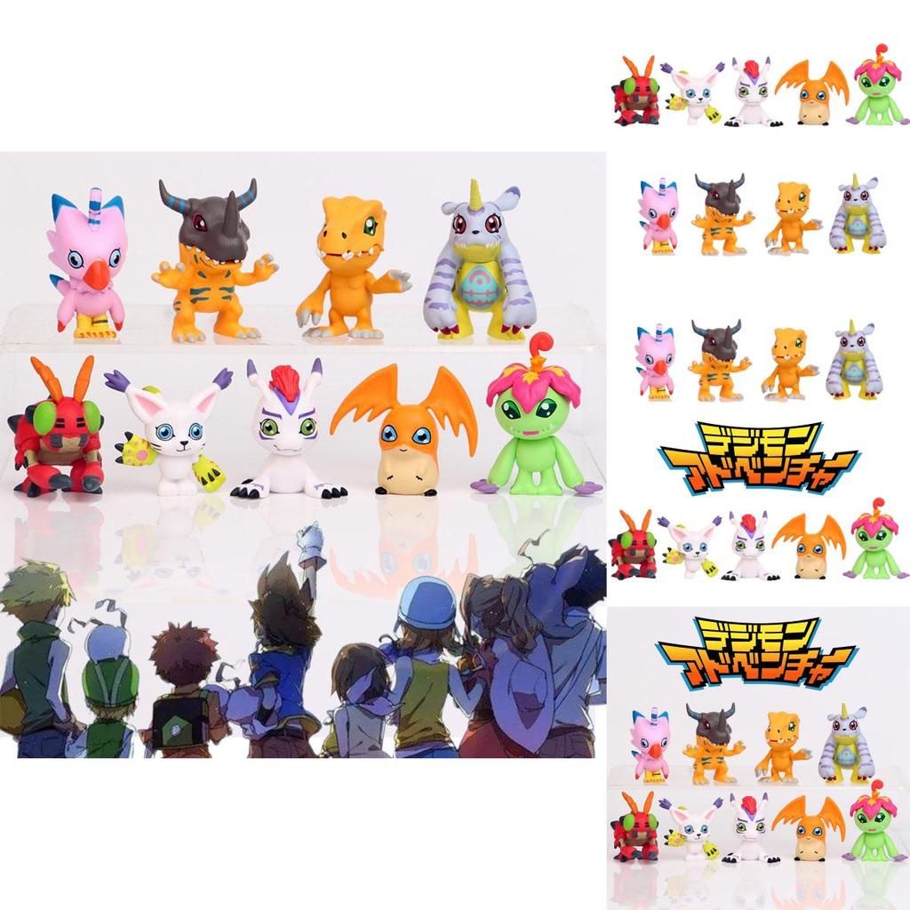 9pcs Digimon Adventure Figures Pvc Toys Xmas Gifts Cake Toppers Collectible