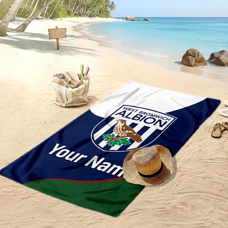 West Bromwich Albion FC Personalisier Handtuch mit Aufdruck Fußball Logo Unterstützung Benutzerdefinierter Name Text Absorptionsfähiges Handtuch Für Sport Reisen Besonderes Geschenk