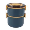 Stackable Lunch Box 1600ml Dual Layers Stainless Steel BPA Free Heat Preservation Durable Bento Box for Office Travel
