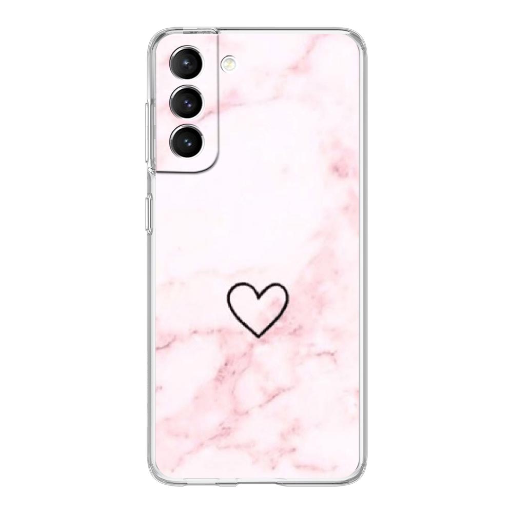 Gold Pink Rose Glitter Hearts Clear Phone Case For Samsung Galaxy S23 S22 5G S20 Ultra S21 FE 5G S10E S9 S8 S10 Plus Soft Cover