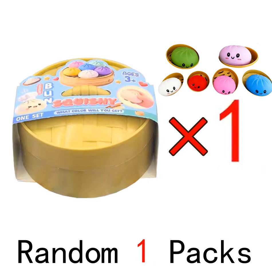 

Large Dumpling Squishy Stress Relief Balls with Steamer Reusable Rebound Squeeze Reliever Toys Dough Ball Home Office Gifts