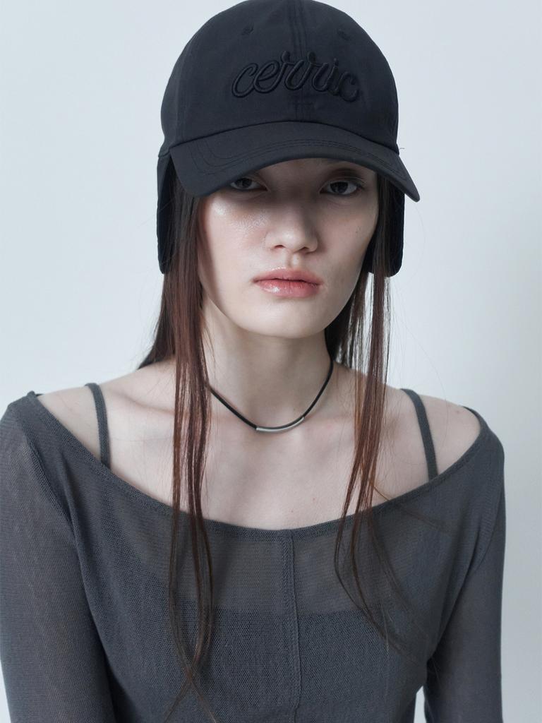 CERRIC Emboss Logo Earflap Cap / Black