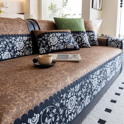 Chenille Sofabezug für alle Jahreszeiten Wohnzimmer Rutschfester Sofasitzbezug Couch Überwurf