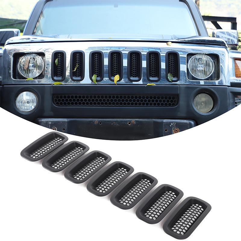 

For Hummer H3 2005-2009 ABS Black/Red Car Front Grille Insect Screen Protective Cover Decoration Modification Accessories матовый черный