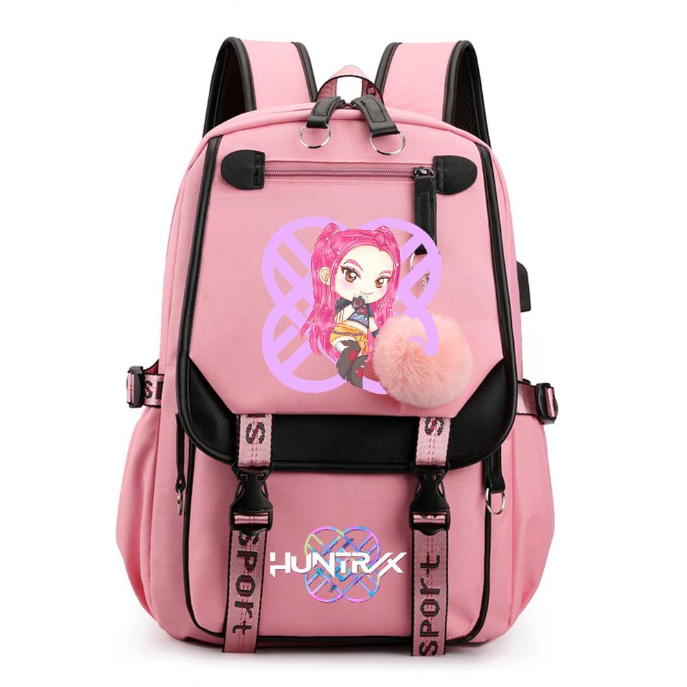 Anime Tecknad K-Pop Tryckt Ryggsäck Skolväska för Tonåring Student Flicka Pojke Bokväska Stor Kapacitet Vattentät Resväska Barn Gåva Rucksak