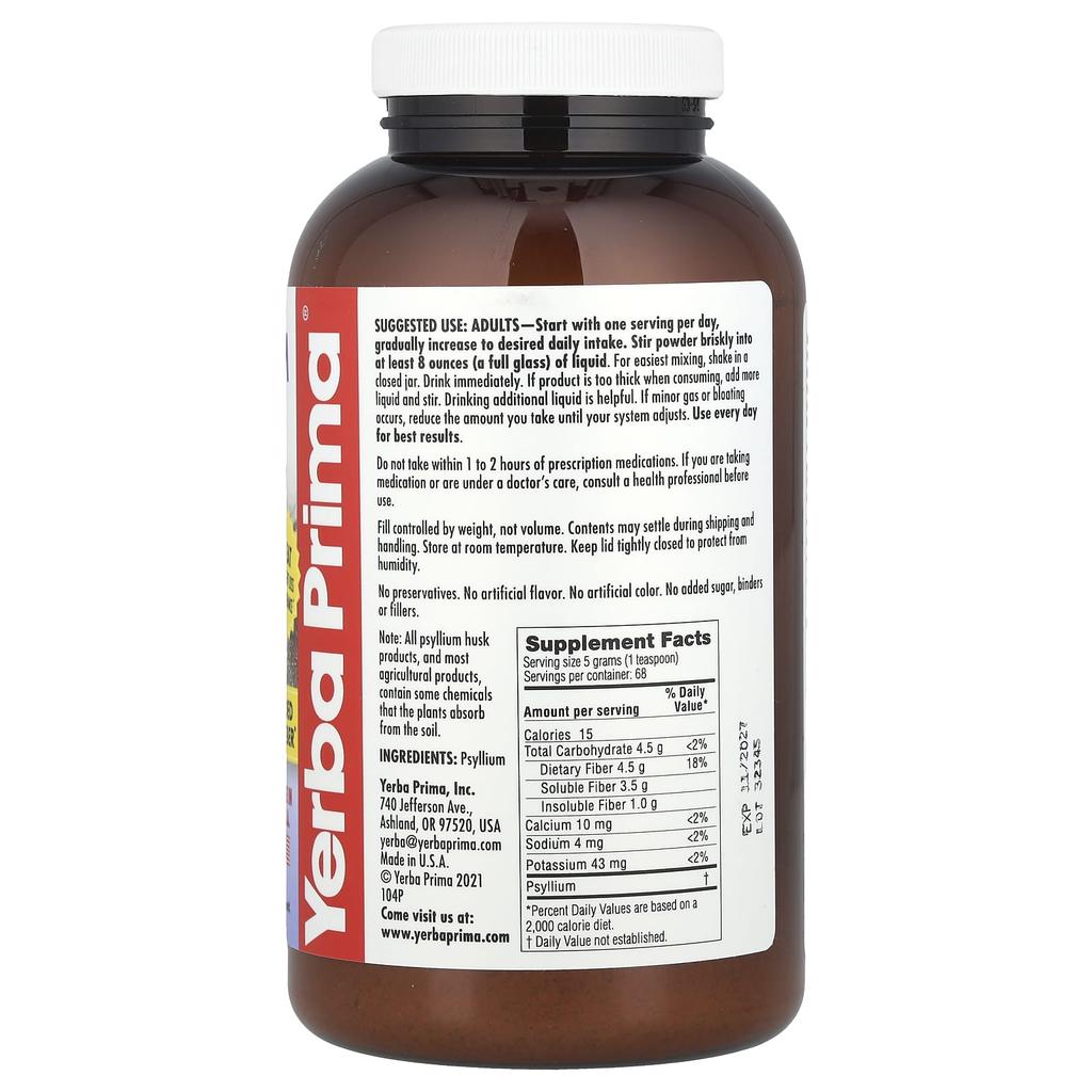 Psyllium Husk Powder, 12Oz(340G)