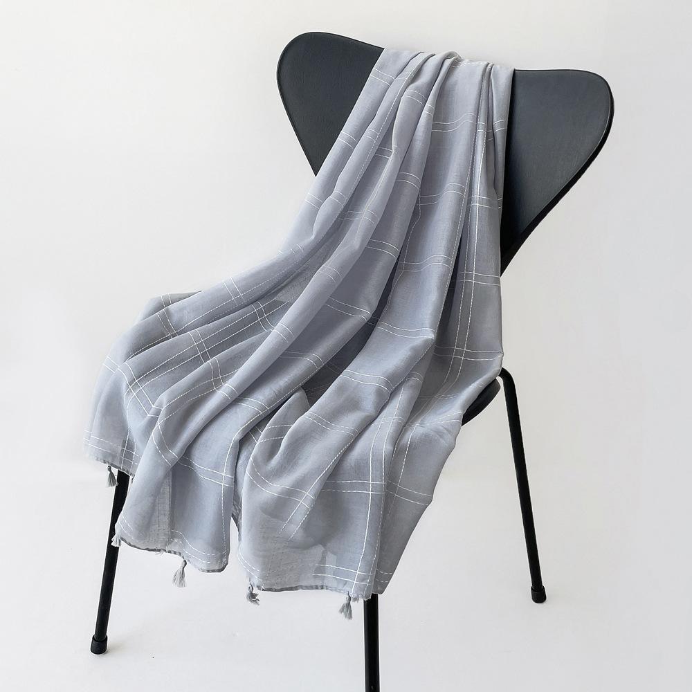 200 * 80cm Summer Women'S New Medium To Long Scarf Shawl Breathable Sunscreen Fashionable Versatile Premium Silk Scarf