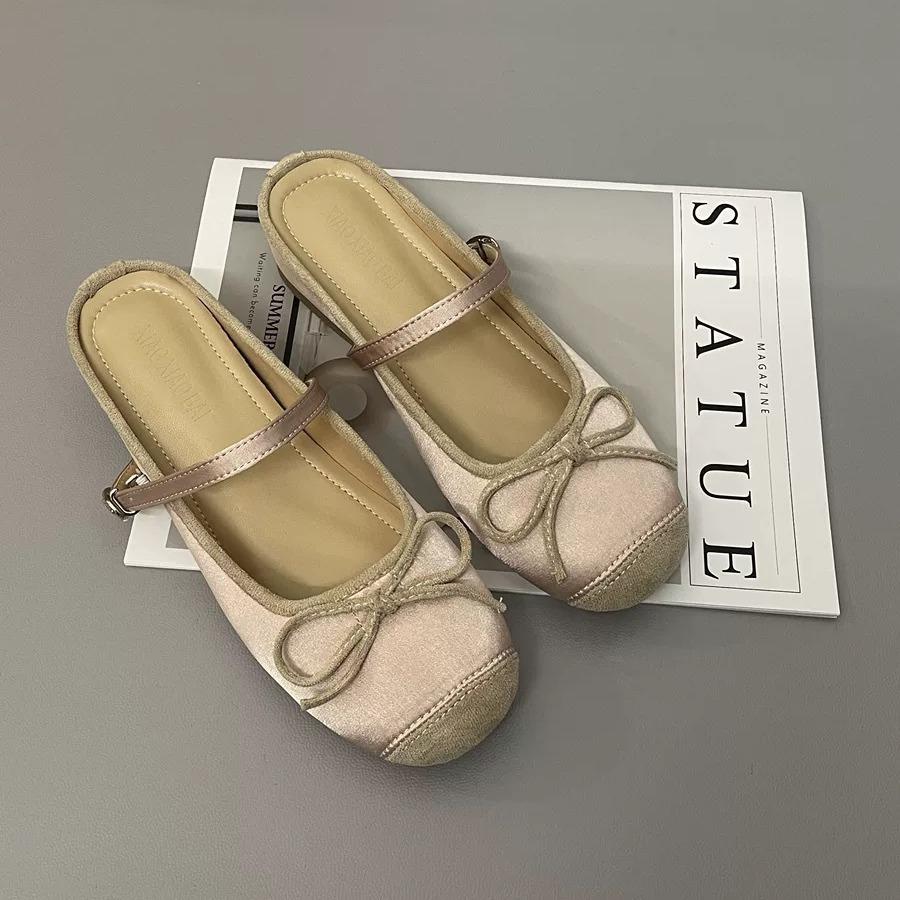 

Мэри Джейн полутапочки женские носят новые туфли с педалью и юбкой, темпераментные крутые тапочки 40 розовый