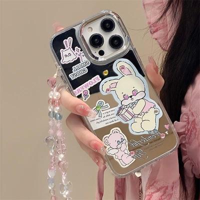 Zhitai iPhone 15 Pro Max Hülle: 3-in-1 Spiegelkette mit 14 Cartoon-Designs für iPhone 13, 12, 16 Pro