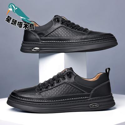 2025 zomer herenschoenen nieuwe ademende zachtzool veelzijdige casual leren schoenen heren comfortabele boardschoenen