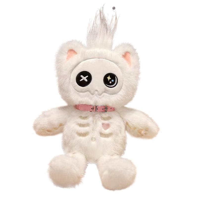 39 см Скелет Кошки Кукла Симуляция Плюшевая Игрушка Ручной Работы Кукла Мультяшная Аниме Милая Подушка Подушка Декор Дома День Рождения Ребенка белый