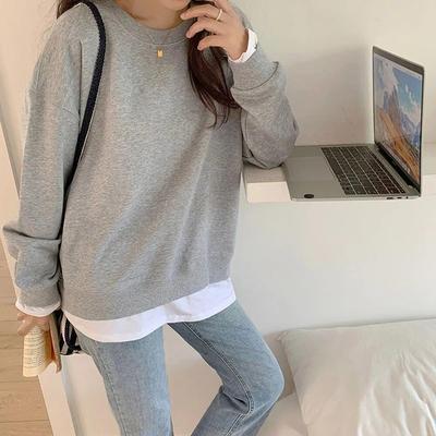 Felpe con cappuccio da donna nuove 2024 autunno uomo/donna Casual felpe con colletto tondo felpa donna pullover tinta unita top