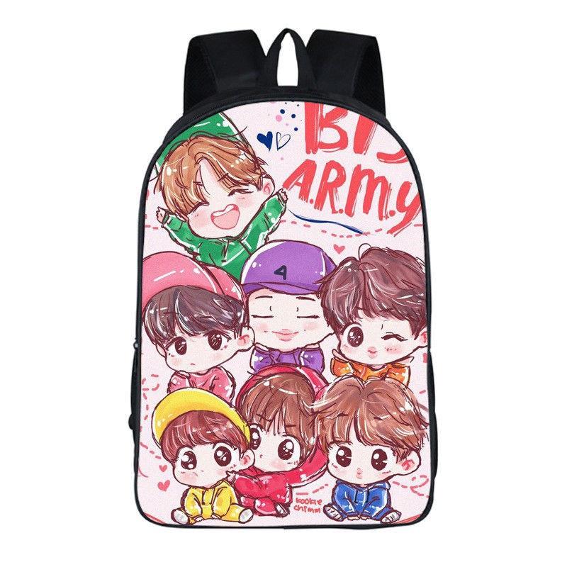 Zaino Scolastico Kpop Bangtan per Ragazzi Zaino Studente Borsa per Libri Bts Borsa a Spalla Suga Jin