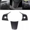 Fit For Tesla Model 3 Y 2017- Gloss Carbon Fiber Steering Wheel Cover Trim