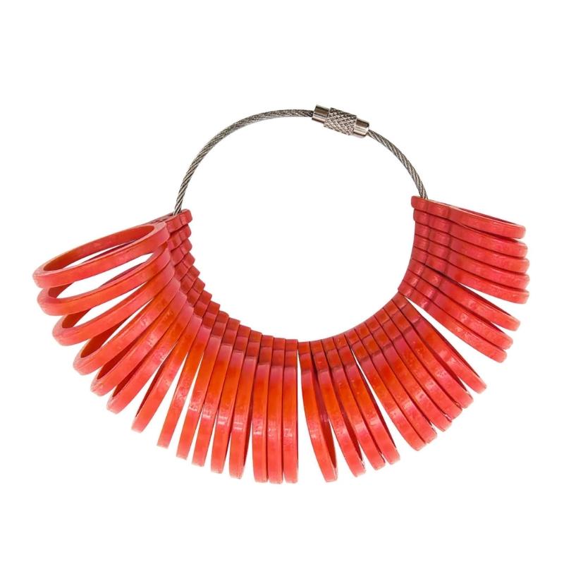 Practical Retro Ring Size Measurement Tool 5 Colors Available Plastic Texture Finger Sizer Portable Jewelry Accessory