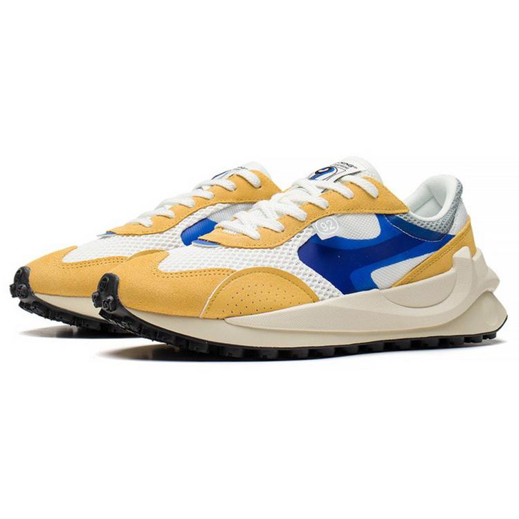 New LiNing Square Low Top Sports Casual Shoes Men's Yellow White Blue AGCS107-4